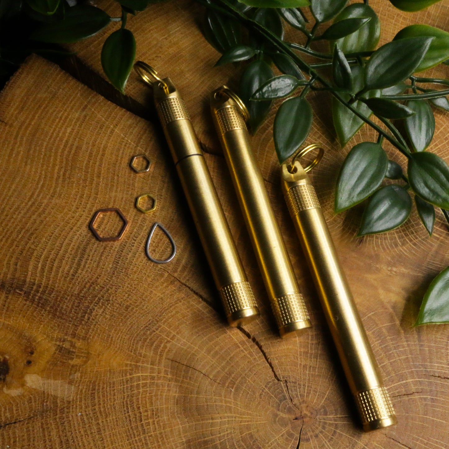 Brass Stitch Marker and Darning Needle Holder