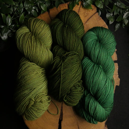 Green Trio - Soft Sock - Fingering Weight