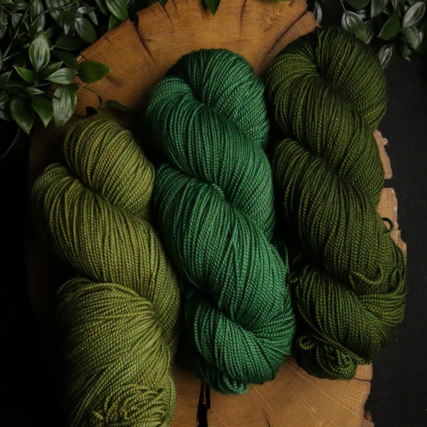 Green Trio - Soft Sock - Fingering Weight