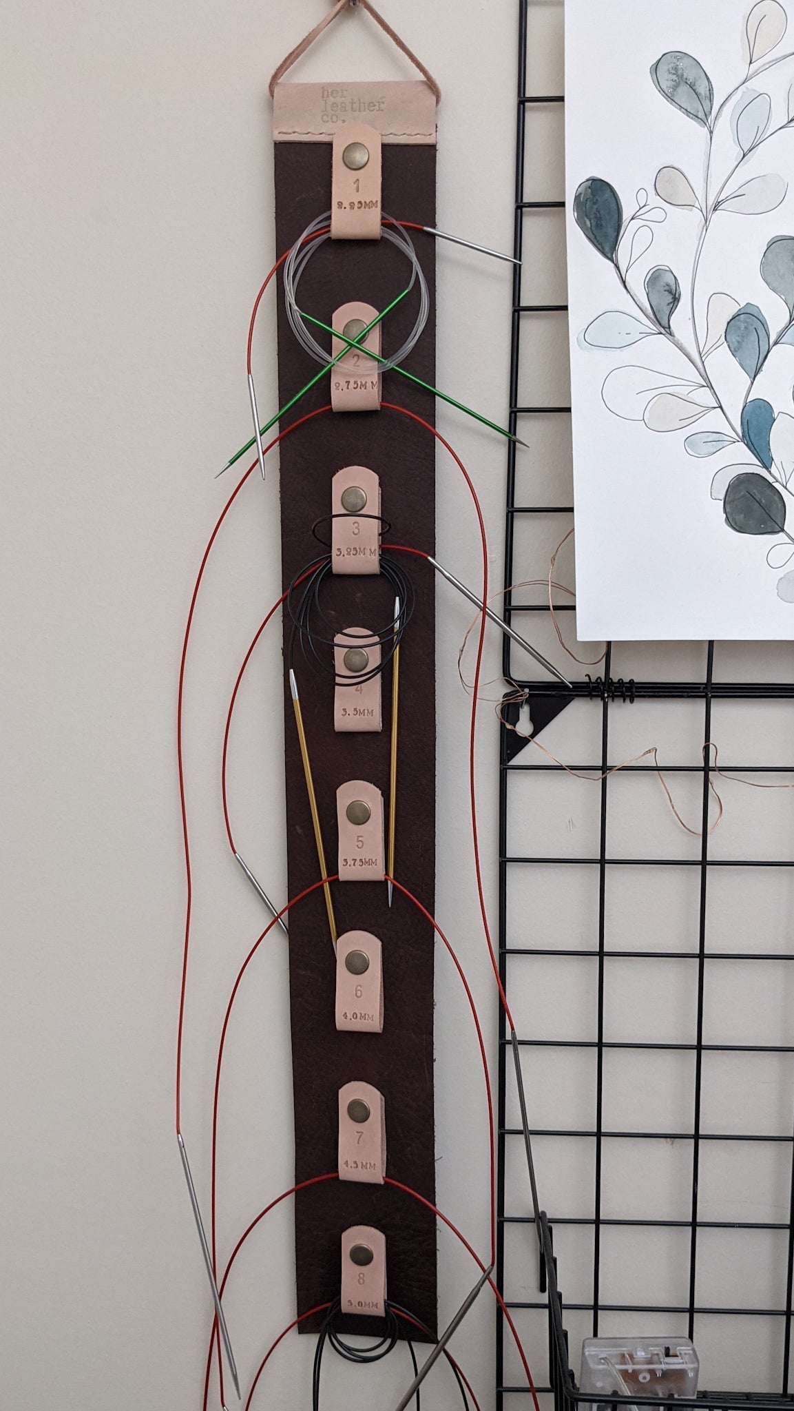 Leather Hanging Needle Organizer