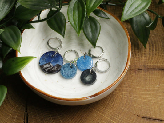 Midnight Mountain - Denim and Rain Fibers - Winter Woodlands Collection