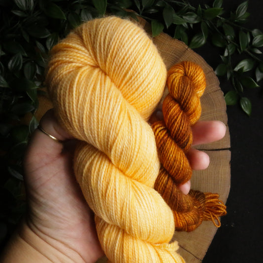 Pumpkin Creme Sock Set - Vibrant 80/20 - 100g + 20g