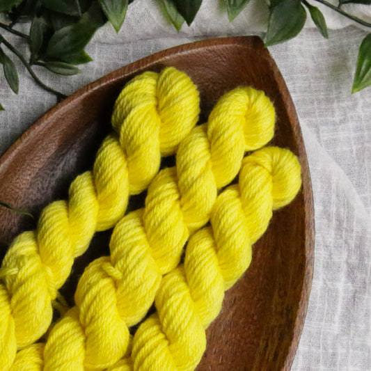 Lemons and Pineapple - Fruits and Veggies - Soft Sock Fingering OR Plump 85 DK - 20g mini