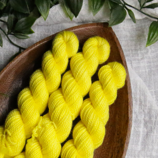 Lemons and Pineapple - Fruits and Veggies - Soft Sock Fingering OR Plump 85 DK - 20g mini