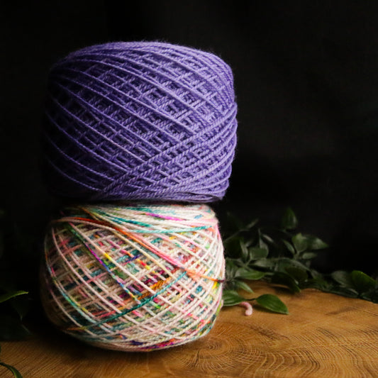 Rainbow in the Sky + Wisteria Set (50g) - Soft Sock - Fingering Weight