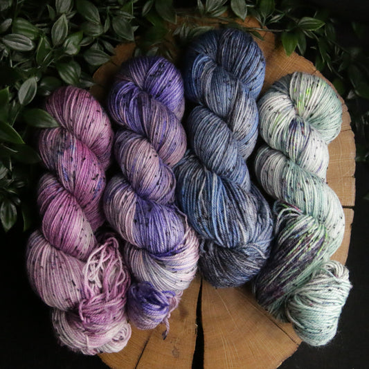 Mermaid Lagoon - 4 Skein Set - Rustic Tweed - Fingering Weight