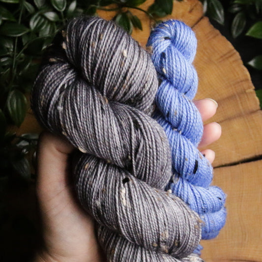 Peekaboo Rainbow - Tweed Sock Set (100g + 20g) - Fingering Weight