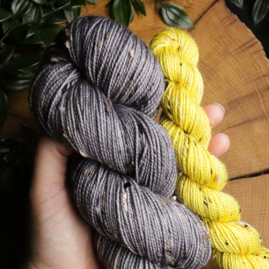 Peekaboo Rainbow - Tweed Sock Set (100g + 20g) - Fingering Weight