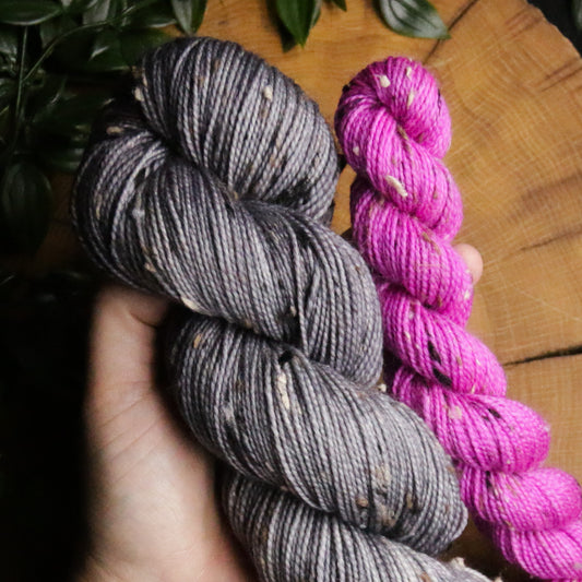 Peekaboo Rainbow - Tweed Sock Set (100g + 20g) - Fingering Weight
