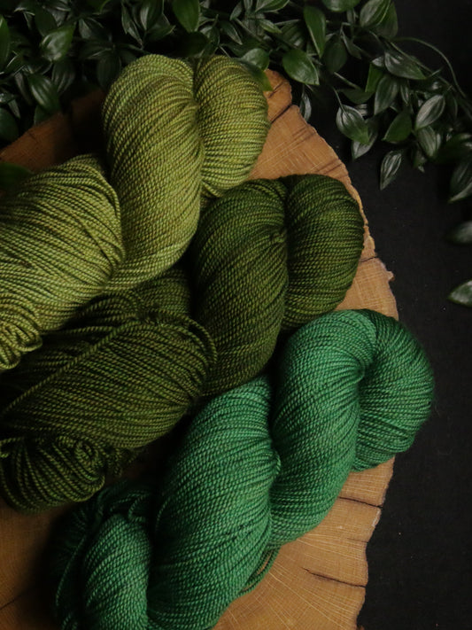 Green Trio - Soft Sock - Fingering Weight