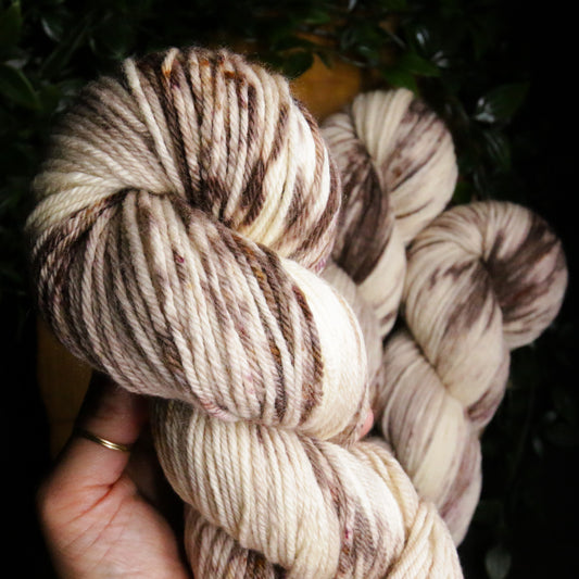 Whipped Cream + Chocolate Shavings- Non-Superwash - DK Weight