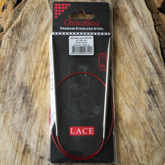 Chiaogoo 24" Circulars - Red Lace Tips