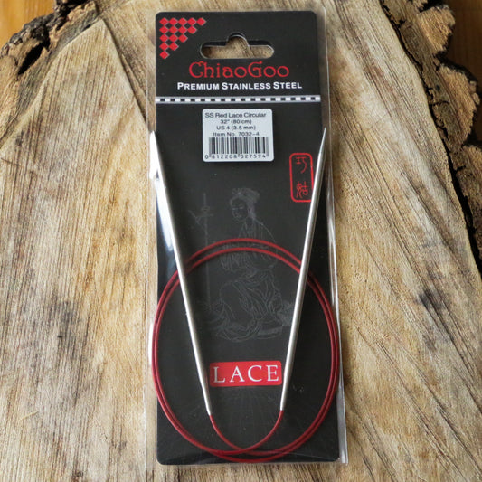 Chiaogoo 32" Circulars - Red Lace Tips